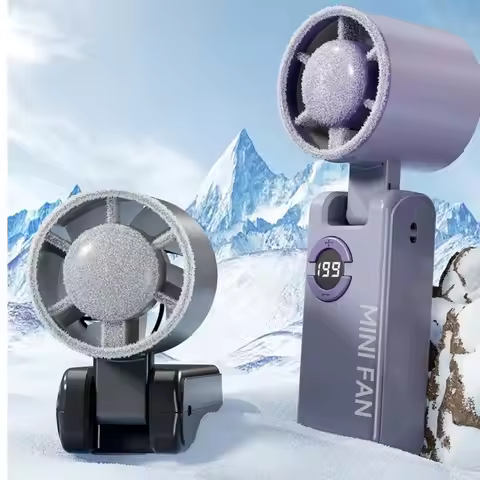 Pocket 199 Gears Foldable Handheld Fan Portable USB Rechargeable Turbo Fan High-Speed Adjustable Spe