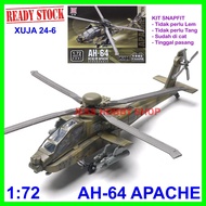 Model Kit XUJA 1/72 Helicopter AH-64 Apache Attack Heli AH64 Snapfit Military Block