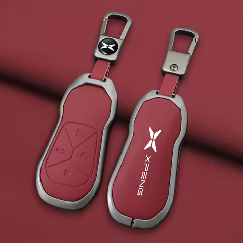 Zinc Alloy Leather Car Key Fob Cover Case for Xpeng Xpeng G6 P5 P7 G9 G3i P7i Key Case Car Remote Ke