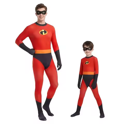 Mr Mrs Incredible Cosplay Elasti Family Adult Suit Jumpsuit Bodysuit Halloween Costumes for Women
