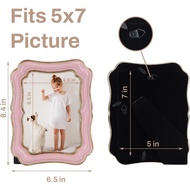 PHAREGE 5x7 Vintage Picture Frame Pink Gold, Ornate Antique Picture Frame for 5x7 Photo, Retro Photo