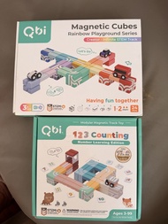 Qbi 磁力積木 磁吸玩具 全新 學習系列 - 123 數字基礎組 & 彩虹樂園系列 - 創意無限軌道 組