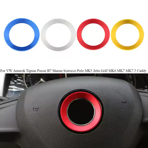 Car Steering Wheel Circle Sticker Trim For VW Amarok Tiguan Passat B7 Sharan Scirocco Polo MK5 Jetta