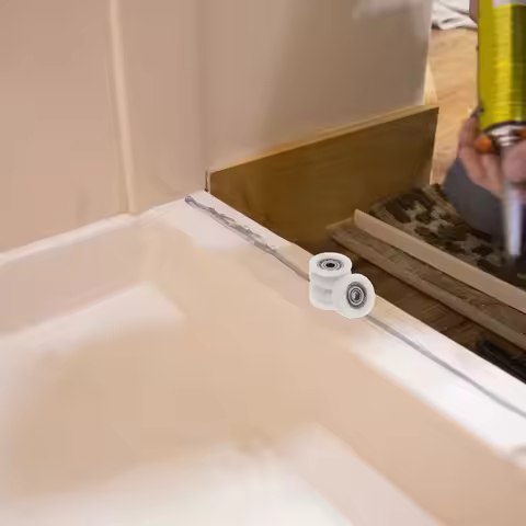 4Pcs White U Groove Nylon Pulley Wheels with Precision Ball Bearings for Sliding Pocket Doors Window