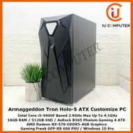 ARMAGGEDDON TRON HOLO-5 ATX GAMING INTEL CORE I5-9400F 16GB RAM 512GB SSD AMD RADEON RX570 USED DESK