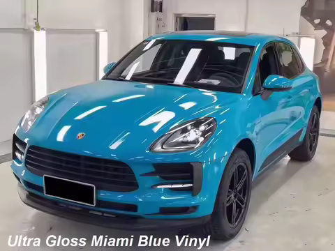 Premium Glossy Miami Blue Vinyl Wrap Film Car Wrap Covering Foil Sticker Air Release Initial Low Tac