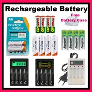 AA AAA Rechargeable Battery 1.2V Bateri AA AAA Bateri Cas Semula Bateri Battery Charger Bateri SONY 