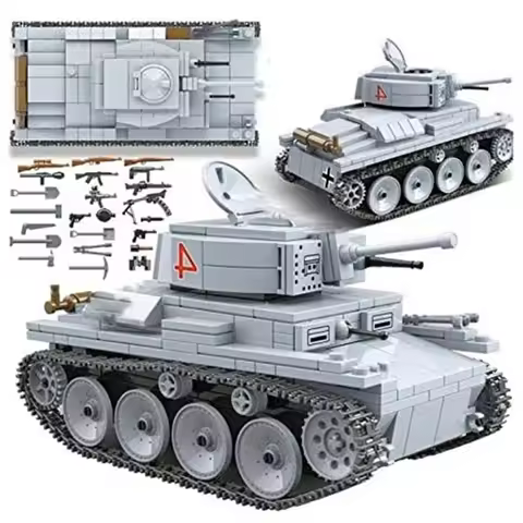 535 Piece Military Army Lt-38 Panzer Tank Panzerkampfwagen 38(t) Tank Set Building Block Set Vehicle