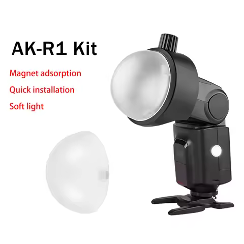 【C】1Pc AK-R11 Magnetic Dome Diffuser Replacement For V1 Round-Head Flash/for AD200/AD200Pro/for Flas