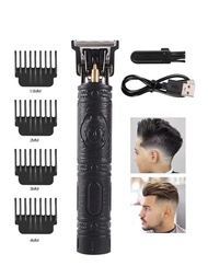 1入組可充電便攜男士理髮器,黑色一片式頭,合適的適用於家庭和專業理髮店使用