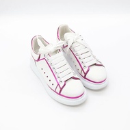 Alexander McQueen 白色 皮革 紫色邊飾 平底鞋 休閒鞋 EU37