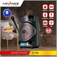 Advance speaker bluetooth S-70 spiker bluetooth free mic sepiker bluetooth murah speaker bluetooth k