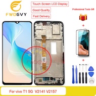 FWDGVY 6.58 "ใหม่สำหรับ Vivo T1 5G หน้าจอ LCD V2157 V2141 + ฟรีเครื่องมือซ่อมของขวัญ + กระจกเทมเปอร์