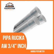 Rucika AW 3/ 4 Inch PVC Pipe 100 cm - Strong, Durable, Easy to Install