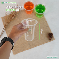 Gelas Cup Plastik 10oz 12oz 14oz 16oz 22oz Gelas Plastik Minuman Dingin Jus Bubble Tea isi 50 pcs