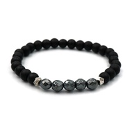 PYRITE หินนิลแบบด้าน ขนาด 6 มม. ประดับหินไพไรต์ สร้อยข้อมือหินแท้ by siamonlineshop