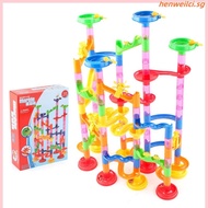 Marble Run Toy 133Pcs Educational Construction Mazes Blocks Toy Set with Glass Marble for Kids and P