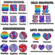 Pop It Murah Rainbow Fidget Rainbow Mainan Push Pop Penghilang Stress