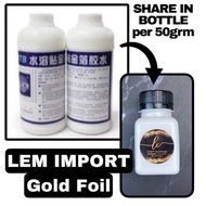 4PG 50GR Lem Import Perekat Gold Foil Kertas Foil Prada Sepuhan Emas Gold Leaf Glue REPACK