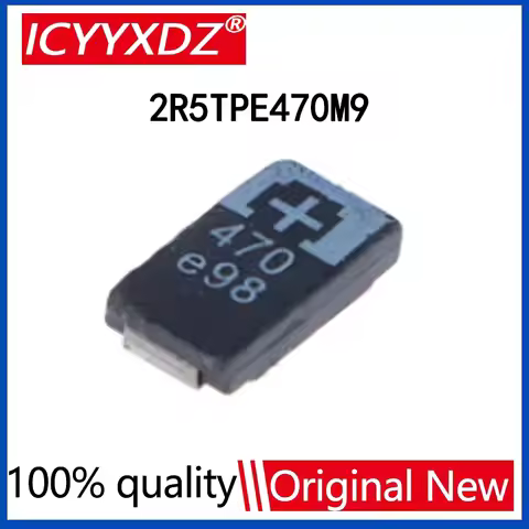 50Pcs/lot 2R5TPE470M9 470 2.5V 470UF SMD Tantalum Capacitor