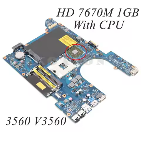 For DELL Vostro V3560 3560 Laptop Motherboard LA-8241P QCL00 CN-0RDH49 HM76 DDR3 HD7670M 1GB With CP