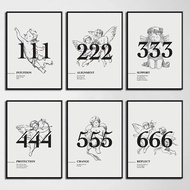 777 Angel Number Poster Print Canvas Painting Lucky Number Energy Spiritual Wall Art Picture for Liv