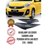 HEADLAMP LID COVER MYVI LAGI BEST (CARBON LOOK) (2PCS)