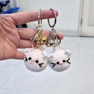 GANTUNGAN Knitted Cat Keychain Mini Keychain Crochet Cat Cat Keychain/