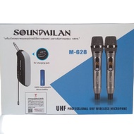 SOUNDMILAN ไมค์โครโฟน ไมค์โครโฟนไร้สาย ไมค์ลอยคู่ รุ่น M-628 UHF แท้ Wireless Microphone ไมค์ร้องเพล