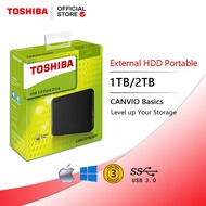 Toshiba ฮาร์ดดิสพกพา external harddisk 1tb/2tb ฮาร์ดดิสexternal hdd เอทานอล ฮาร์ดิส USB3.0 2.5" รับป