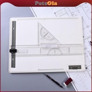 [PETSOLA] Table Drawing Board A3 Angle Adjustable Drafting Table Clamps Protractor Portable Support 