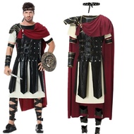 Men's Medieval Roman Knight Costume Full Set Gladiator Warrior Cosplay Armor Tunic Cloak Halloween C