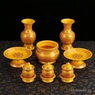 Buddha Shrine Buddha Supplies Household Ceramic Golden Lotus Incense Burner Water Cup Fruit Plate Va