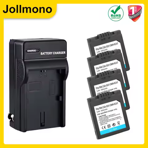 950mAh CGA-S001 Camera Battery With Charger For Panasonic CGR-S001 DMW-BCA7 DMC-F1 DMC-FX1 DMC-FX5