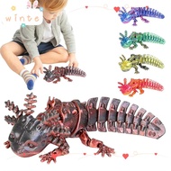 WINTE  Printed Axolotl Model, PLA Movable Axolotl Action Figure,  Multicolor Multi-jointed Fine-tail