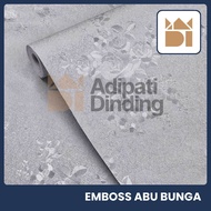 45cm X 8M 3D Premium Textured Gray Flower Embossed Roll Wall Sticker Wallpaper