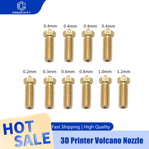 Upgrade for Sidewinder X1 X2 Genius Vyper Volcano Brass Nozzle 3D Printer 0.2/0.3/0.4/0.5/0.6/0.8/1.