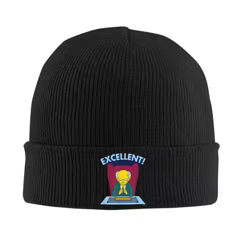 The S-simpson Mr. Burns Excellent Beanie Hats Funny Knit Hat Autumn Winter Outdoor Sport Caps Graphi