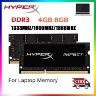 4GB 8GB หน่วยความจำแล็ปท็อป Sodimm DDR3 PC3-12800 PC3-14900 PC3-10600 1866MHZ 1600MHZ 1333MHZ 4G 8G Ram Memory Ready สต็อก