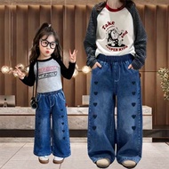 SOFT JEANS EMBROIDERED CULOTTS FOR 6-13 YEAR OLD CHILDREN