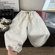 Autumn Children's Sweatpants New Cuffed Elastic Waist Girls Boys Versatile Sports Long Pants