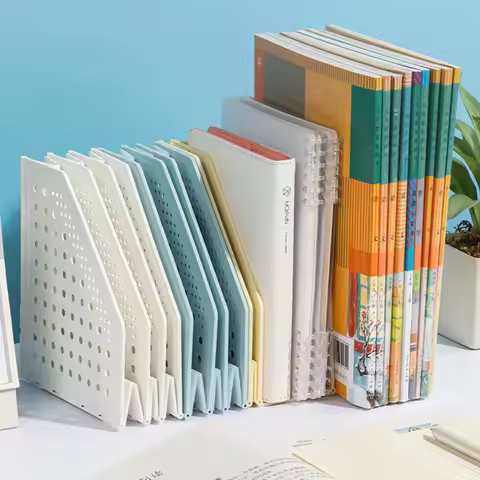 Deli 3/4 Grids Retractable File Holder Desktop Bookends Desk Organizer Magazine File Organizer Creat
