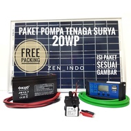 PAKET POMPA TENAGA SURYA SOLAR PANEL 20WP POMPA DC 12V 240L/H 42 WATT - ANARCHY SHOP