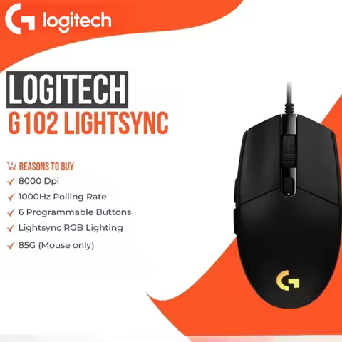 LOGITECH G102/G203 LIGHTSYNC - 8000 DPI, 1000Hz Polling Rate, Lightsync RGB Lighting For Fps LOL