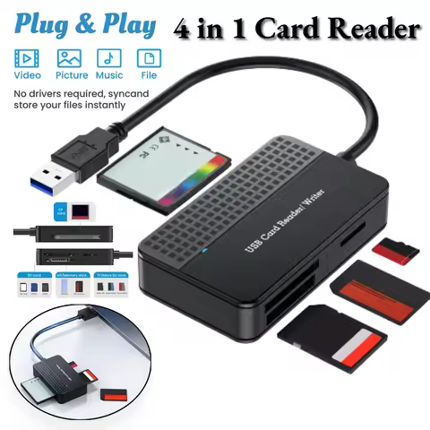 USB 3.0 Type C 4 in 1 Card Reader Memory Smart Card Reader CF SD TF MS Compact Flash Card Adapter 20