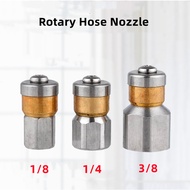 1/81/4/3/8 inch Steel Pressure Washer Rotary Hose Nozzle 3 Jet Sewer Drain Cleaning Pipe Jetter