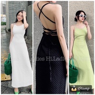 Cross backless maxi dress