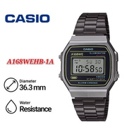 Casio Vintage A168WEHB-1A Black Stainless Steel Men Watch / Women Watch