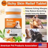 PUAINTA Dog Skin Supplement Tablet for Dog Cat Skin Immune Smooth Coat Immune Boost Dog Supplement