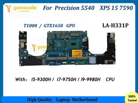 LA-H331P For Dell Precision 5540 XPS 15 7590 Laptop Motherboard with I5-9300H I7-9750H I9-9980H CPU 